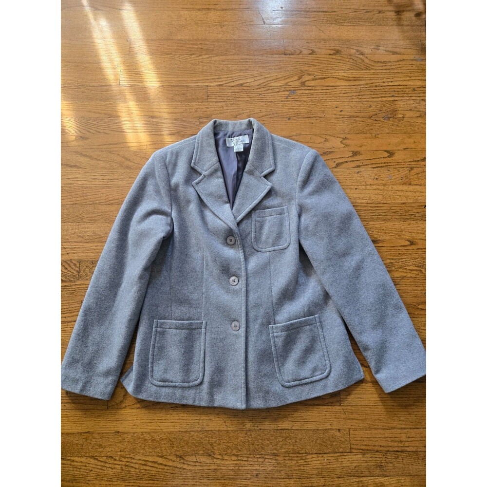 Vintage Andrea Viccaro Womens Wool & Cashmere Blend Gray Jacket Size 12